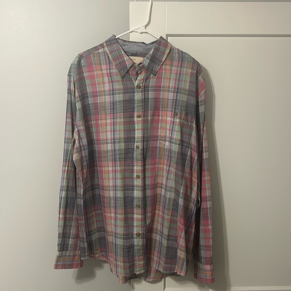 Lightweight Weatherproof Button Down Multicolored bright flannel pattern - Picture 1 of 4